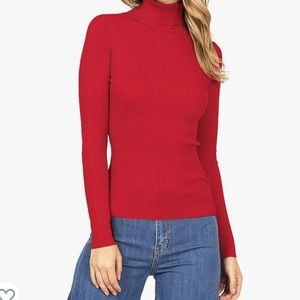 Women’s long sleeve soft ribbed cotton turtleneck lightweight